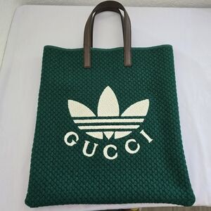 Gucci Adidas Green Crochet Tote